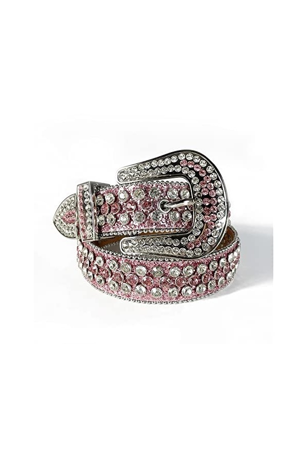 ONTENY Western Strass Ceinture Ceinture Cloutée for Femmes Hommes Mode Cinto De Strass Ceinture Femme Size : 38 inch, Color