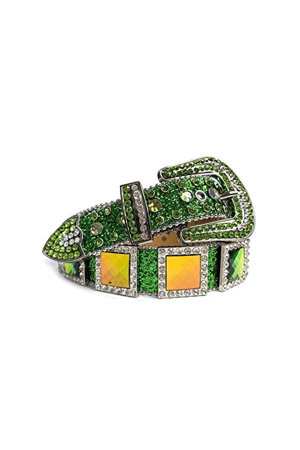 ONTENY Western Strass Ceinture Ceinture Cloutée for Femmes Hommes Mode Cinto De Strass Ceinture Femme Size : 38 inch, Color 