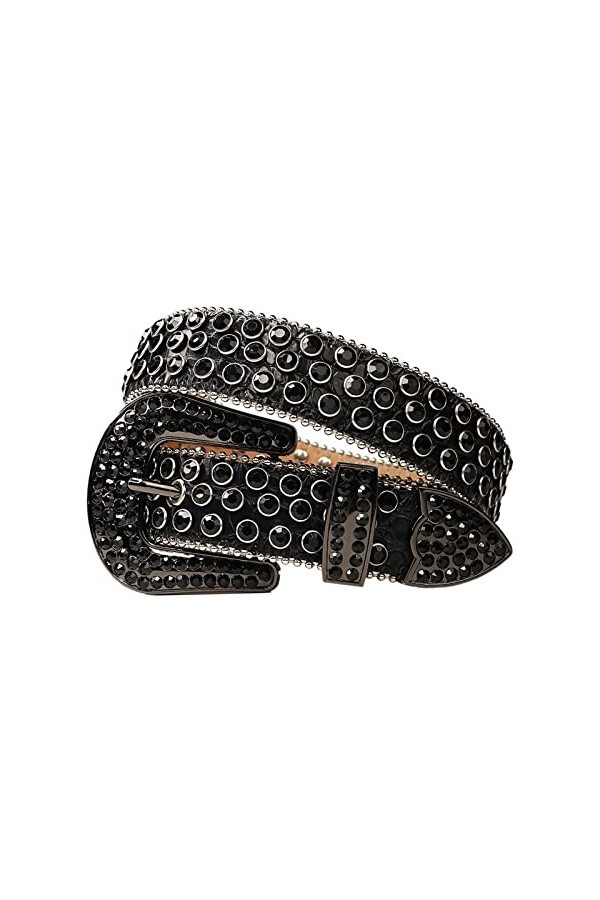 ONTENY Western Strass Ceinture Ceinture Cloutée for Femmes Hommes Mode Cinto De Strass Ceinture Femme Size : 48 inch, Color 