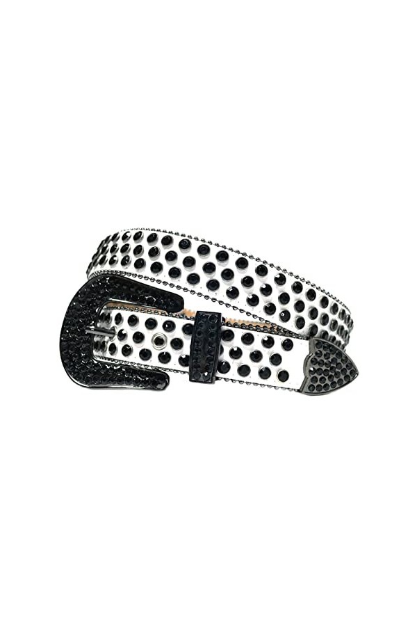 ONTENY Western Strass Ceinture Ceinture Cloutée for Femmes Hommes Mode Cinto De Strass Ceinture Femme Size : 48 inch, Color 