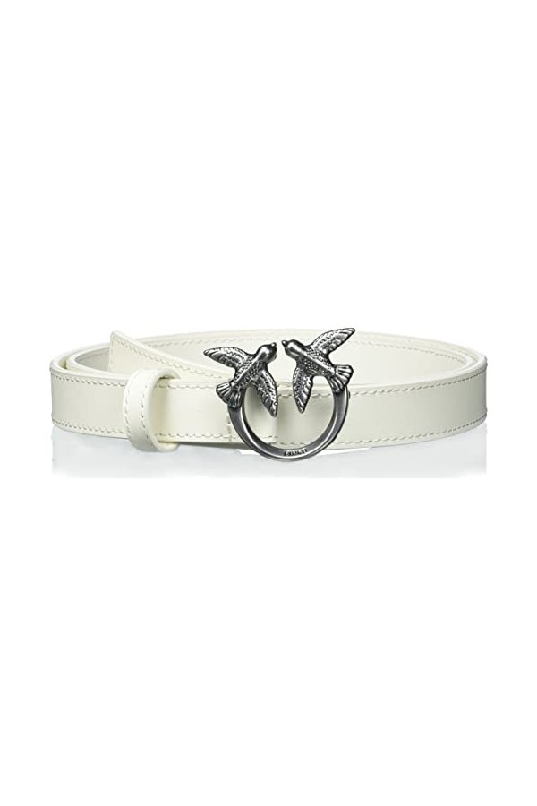Pinko Love Berry Simply Belt H2 VIT. Ceinture, C03o_Beige G. Maroso-Old Silver, M Femme