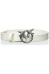 Pinko Love Berry Simply Belt H2 VIT. Ceinture, C03o_Beige G. Maroso-Old Silver, M Femme