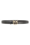 Pinko Love Berry H2 Belt Veau Set Ceinture, Z99q_Noir-Antique Gold, XS Femme