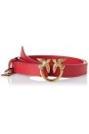 Pinko Love Berry H2 Belt Vitello Set Ceinture, R41q_Rouge Grenat-Antique Gold, XS Femme