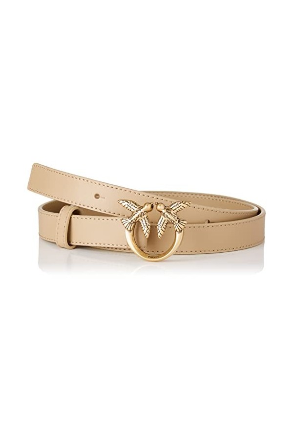 Pinko Love Berry H2 Belt Veau Set Ceinture, Beige D28q_Beige Safari-Antique Gold , L Femme