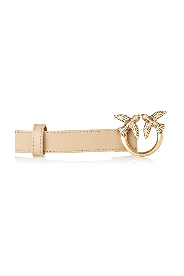 Pinko Love Berry H2 Belt Veau Set Ceinture, Beige D28q_Beige Safari-Antique Gold , L Femme