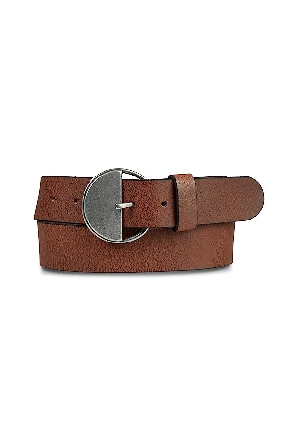 Lucky Brand Ceinture à Boucle en Cuir Demi-Cercle pour Femme Marron Clair, Peau