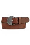 Lucky Brand Ceinture à Boucle en Cuir Demi-Cercle pour Femme Marron Clair, Peau
