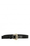 Versace JEANS COUTURE Ceinture effet cuir crocodile avec boucle Baroque Noir/Or, Noir , 70 EU