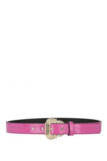 Versace Jeans Couture ceinture en similicuir effet crocodile avec boucle Baroque fuchsia or, fuchsia, 90 cm