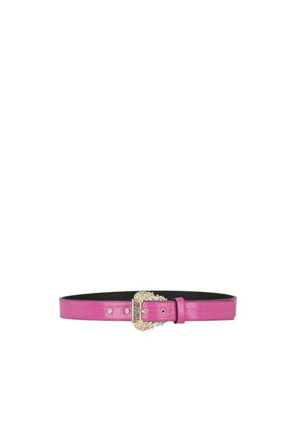 Versace Jeans Couture ceinture en similicuir effet crocodile avec boucle Baroque fuchsia or, fuchsia, 90 cm