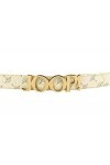 Joop! 3,0 CM Womens Logo Belt W105 Cream White