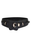 Disimlarl Ceinture décorative en cuir avec boucle en alliage pour femme Style rétro Noir, marron, taille unique