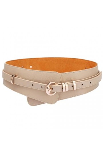 Disimlarl Ceinture décorative en cuir avec boucle en alliage pour femme Style rétro Noir, kaki, taille unique