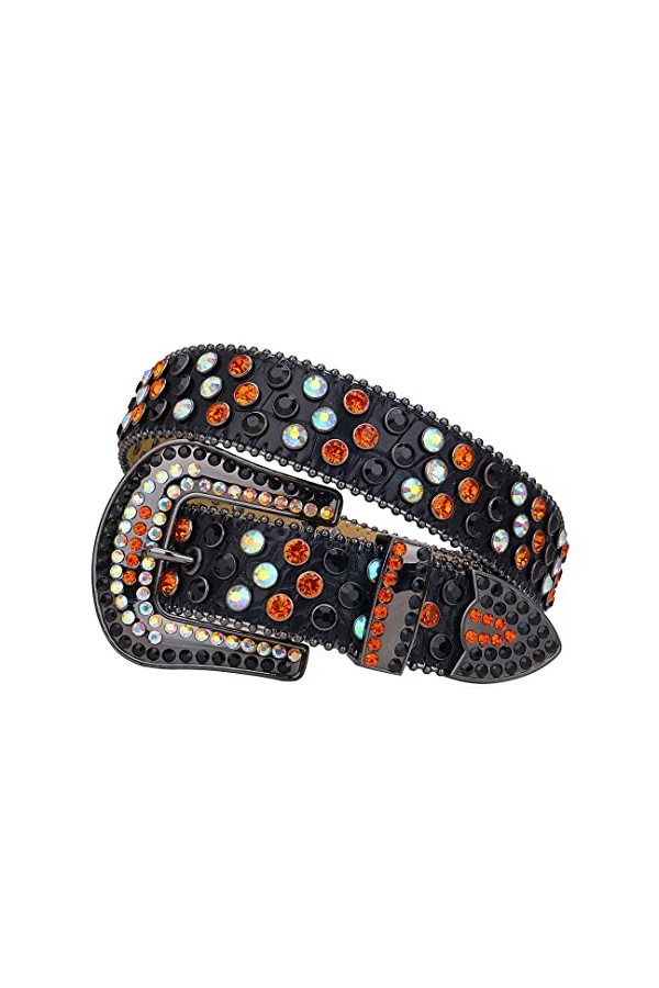 Wvapzxx Ceinture occidentale avec strass cloutés en diamant ceinture style gothique pour femmes, 2, 42 waist 30-32inch