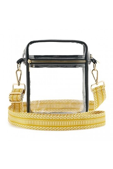 WEIMZC Sac à bandoulière transparent approuvé par le stade, bandoulière réglable pour concerts, festivals, sports, Couleur 35