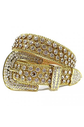 DBFBDTU Ceinture à boucle pour femmes hommes vintage strass ceinture sangle femme pour jeans sangle large, Noir En8, 112