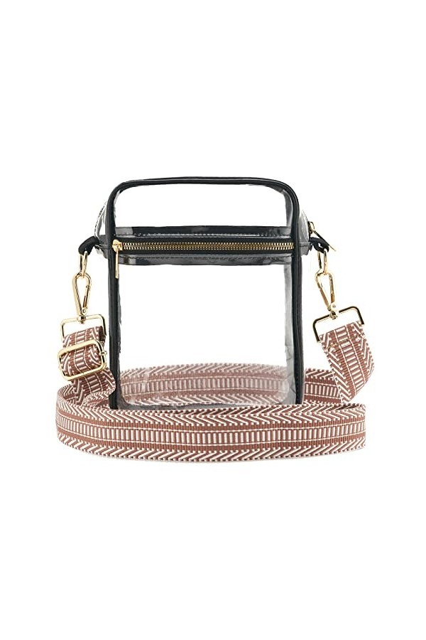 WEIMZC Sac à bandoulière transparent approuvé par le stade, bandoulière réglable pour concerts, festivals, sports, Couleur 35