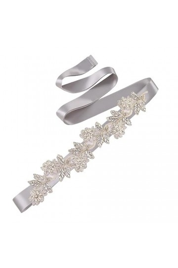 Pulcykp Ceinture de mariée avec fleurs et strass - Ceinture de fête pour femme - Appliques - Ceinture de robe de mariée, Ruba