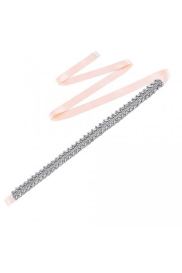 Pulcykp Ceinture de mariage avec strass scintillants pour décoration de mariée, Ruban rose layette, taille unique