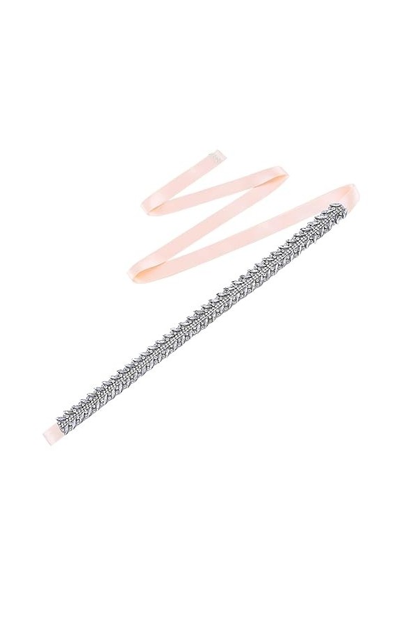 Pulcykp Ceinture de mariage avec strass scintillants pour décoration de mariée, Ruban rose layette, taille unique