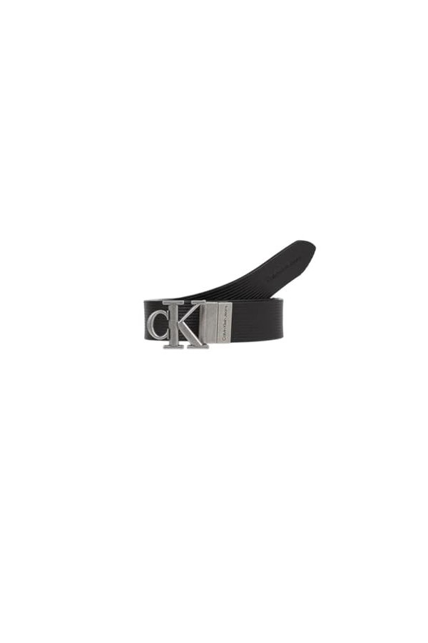 Calvin Klein Jeans Ceinture femme round mn/rev lthr text belt 30mm k60k611248, Noir , 100
