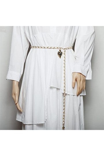 RWRAPS Chaîne tressée en métal Coeur Pendentif Taille Chaîne Ceinture Jupe Manteau Accessoires décoratifs Couleur : B, Taill