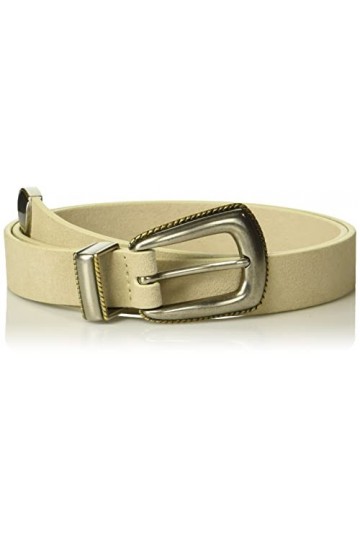 Lucky Brand Ceinture western en daim pour femme – Finition blanche vieillie fabriquée en daim de vache durable et flexible – 