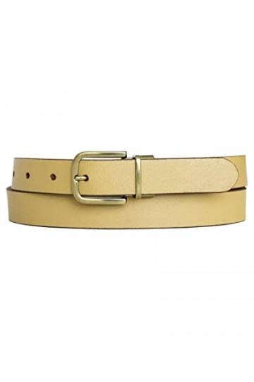 Lucky Brand réversible en Cuir Lisse avec Boucle de Ceinture en Laiton Ancien-Petit-Marron Clair/Naturel, Sapin/Nature, S Fem