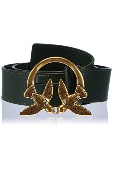 Pinko Love Berry Simply H4 Belt Vis Ceinture, X67q_Vert Pastura-Antique Gold, XS Femme