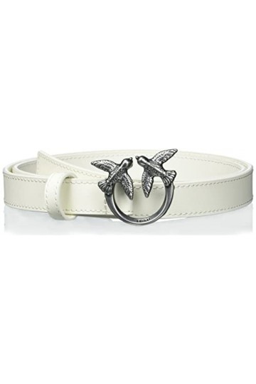 Pinko Love Berry Simply Belt H2 VIT. Ceinture, C03o_Beige G. Maroso-Old Silver, M Femme