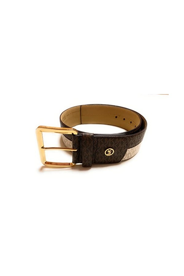 Michael Kors Ceinture I Ceinture pour femme I Large ceinture à vêtements I Double aspect I Marron/Blanc I Taille M I 100 cm a