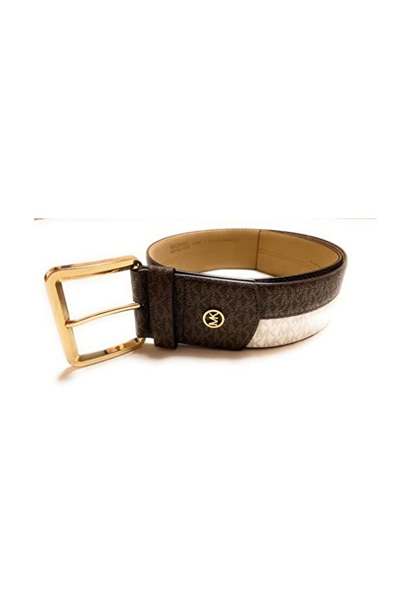 Michael Kors Ceinture I Ceinture pour femme I Large ceinture à vêtements I Double aspect I Marron/Blanc I Taille M I 100 cm a