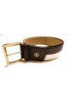 Michael Kors Ceinture I Ceinture pour femme I Large ceinture à vêtements I Double aspect I Marron/Blanc I Taille M I 100 cm a
