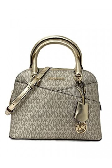MICHAEL KORS Sacoche à bandoulière bombée Taille M, Vanilla Sig / Gold, Medium