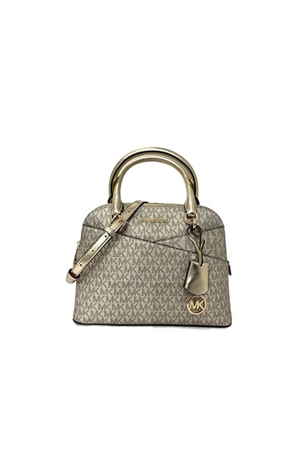 MICHAEL KORS Sacoche à bandoulière bombée Taille M, Vanilla Sig / Gold, Medium