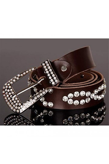 XY-man’s belt Confortable Ceinture Femme Noire réglable en Cuir avec Boucle en Cuir Ajustable Couleur : Marron, Taille : Fre