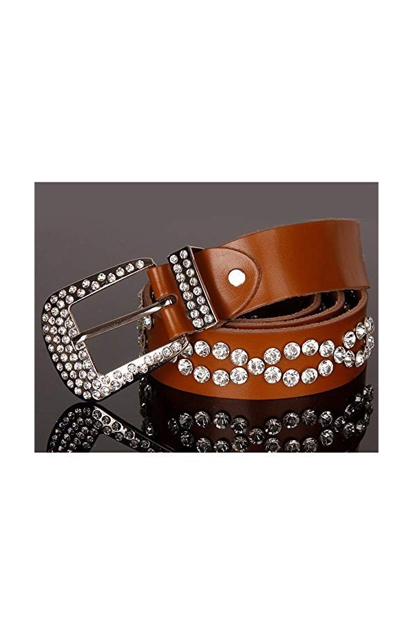 XY-man’s belt Confortable Ceinture Femme Noire réglable en Cuir avec Boucle en Cuir Ajustable Couleur : Marron, Taille : Fre