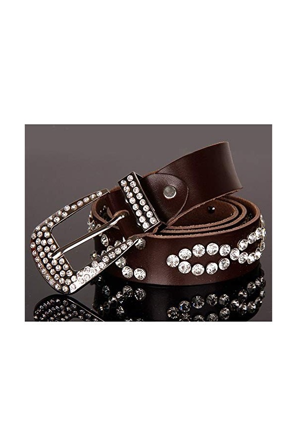 XY-man’s belt Confortable Ceinture Femme Noire réglable en Cuir avec Boucle en Cuir Ajustable Couleur : Marron, Taille : Fre