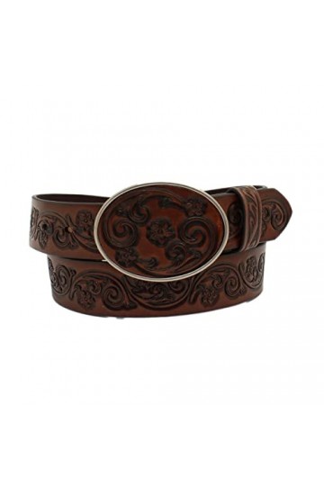 Ariat Bracelet à pois pour femme 1,5" avec sangle et boucle en cuir marron Medium , marron, M