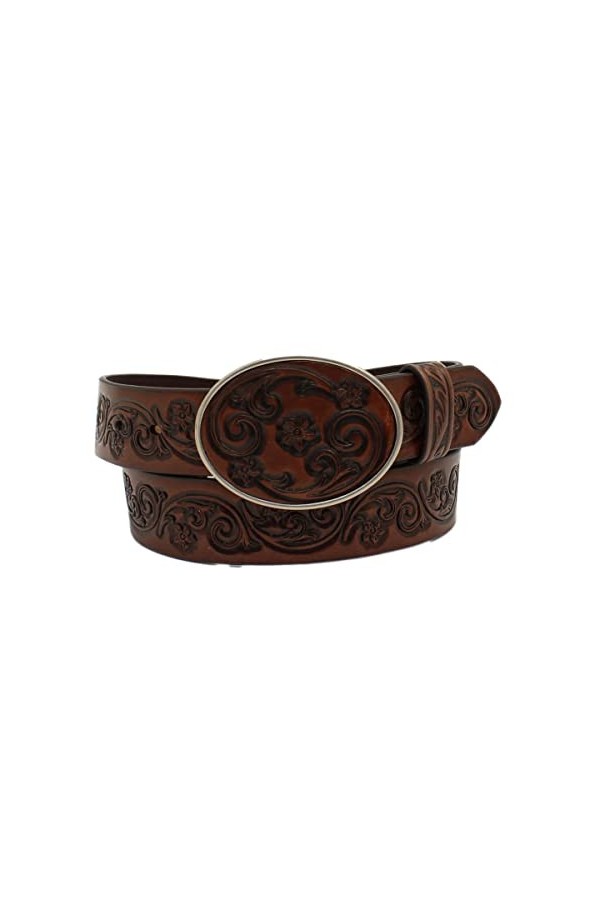 Ariat Bracelet à pois pour femme 1,5" avec sangle et boucle en cuir marron Medium , marron, M