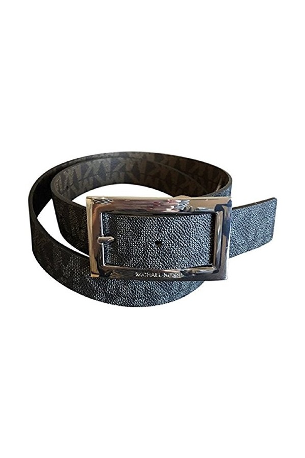 Michael Kors Womens Buckle Brown Logo Wide Belt Medium