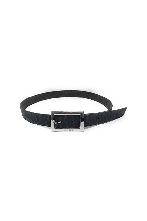 Michael Kors Womens Buckle Brown Logo Wide Belt Medium