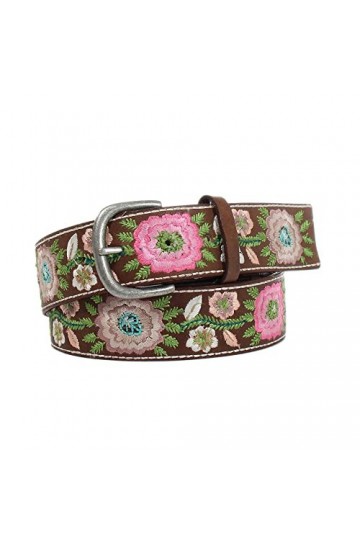 ARIAT Western Belt A1534302 Ceinture brodée florale amovible pour femme, marron, X-Large