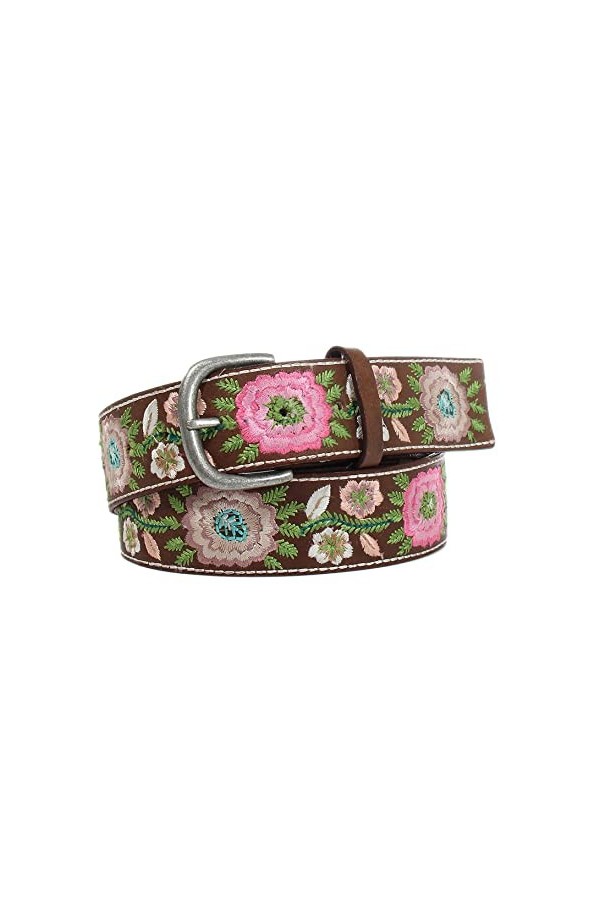 ARIAT Western Belt A1534302 Ceinture brodée florale amovible pour femme, marron, X-Large