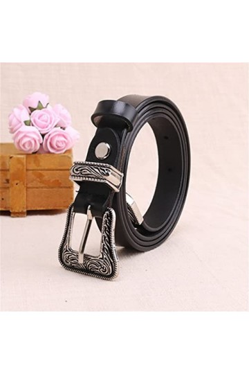 TJLSS Ceinture mince et polyvalente de la courroie de la ceinture de vachette de vachette Color : Black, Size : 100~110cm 