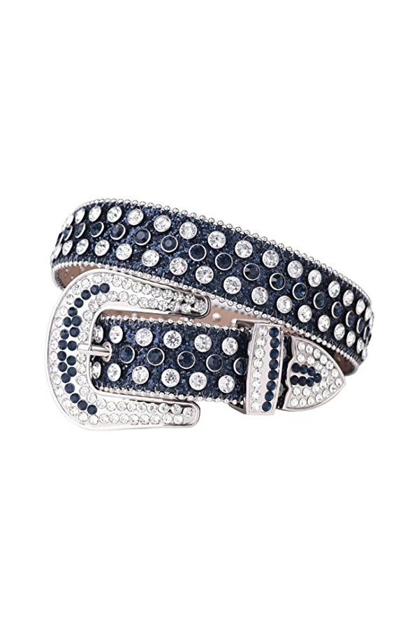 Wvapzxx Sangle de luxe Western Strass Diamant Ceinture Ceinture Hommes Femmes Cristal Coloré Punk Cowboy Ceinture, 2, 42 wais