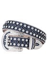 Wvapzxx Sangle de luxe Western Strass Diamant Ceinture Ceinture Hommes Femmes Cristal Coloré Punk Cowboy Ceinture, 2, 42 wais