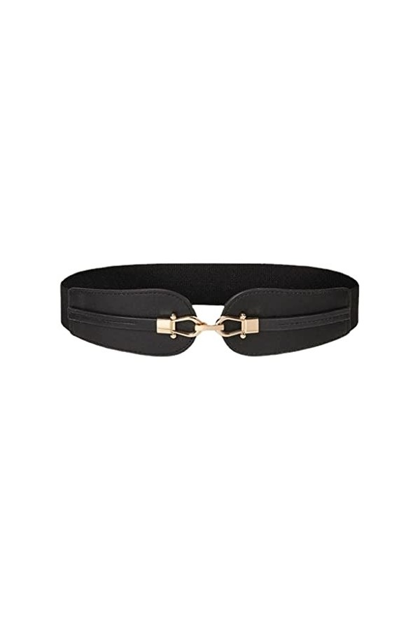 LIUZH Ceinture de boucle large femelle for femmes Band élastique Cinch Tail Belt Suit Pull Vêtements Accessoires Color : Bla