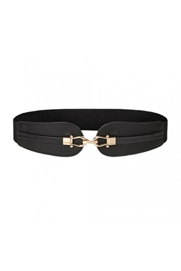 LIUZH Ceinture de boucle large femelle for femmes Band élastique Cinch Tail Belt Suit Pull Vêtements Accessoires Color : Bla